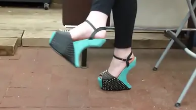 Super spiked 19cm heel less platform wedges